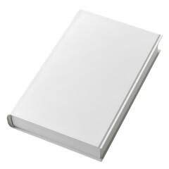 White blank book cover isolated on white background.