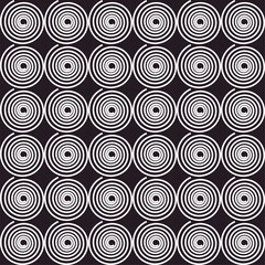 seamless pattern with circles spiral, Black line circle pattern in Black repeat, replete pattern, endless fabric pattern, black dot checkerboard design for fabric printing or wall