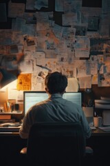 Obraz premium Man working on computer