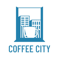coffee city flat minimalist logo design