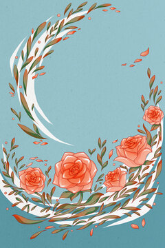 Hand-drawn flower background