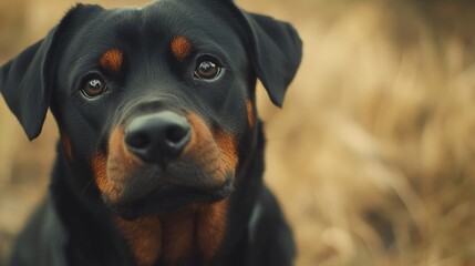 Dog portrait with curious expression