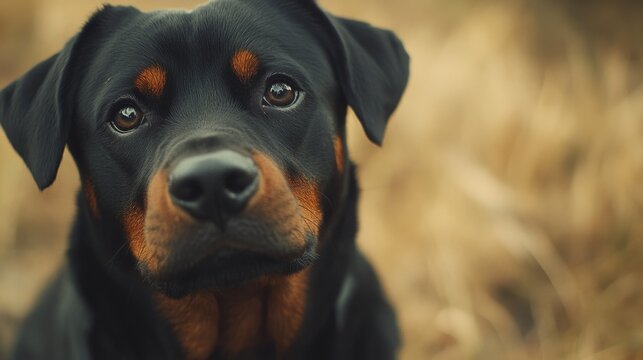 Dog portrait with curious expression