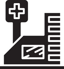 Obraz premium Hospital Building Glyph Icon