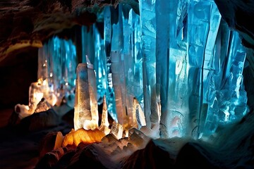 crystal caves luminous crystal formations with a glass like tran