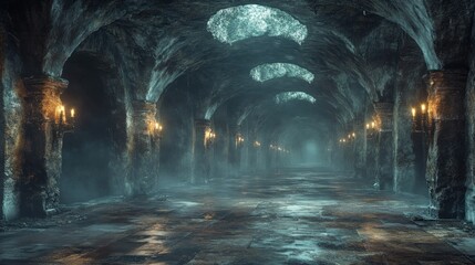 Mysterious Stone Hallway