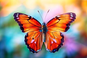 Naklejka premium colorful butterfly wings a delicate and beautiful background wit