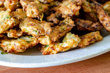 Crispy homemade pork patties for quick meals. Asian food concept