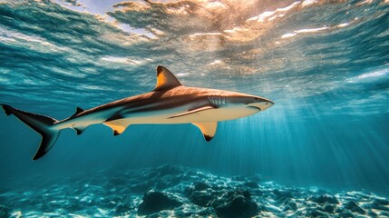 Shark Swimming in the Ocean