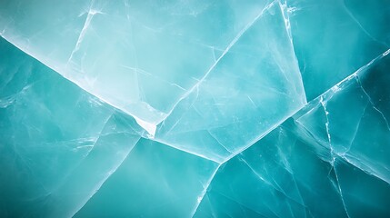 Fototapeta premium Abstract Background Image of Turquoise Blue Cracked Ice Simple Neutral Background with Free Space for Design