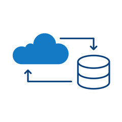 Cloud Network Blue Icon. Cloud Technology Editable Stroke Vector Illustration