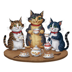 Obraz premium Cute and playful clipart of cats in various poses and expressions, perfect for pet lovers, cat-themed designs, and creative projects.