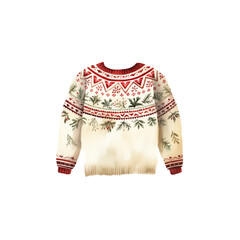 christmas, sweater, ivory, green, red, blue