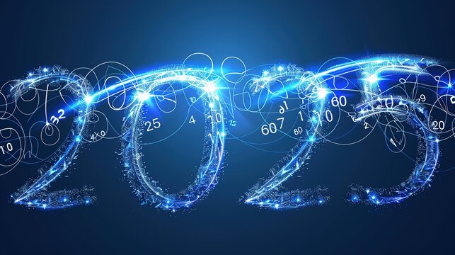 New Year Background with 2025 Numbers - a festive and anticipatory visual. The New Year background featuring 2025 numbers creates a celebratory and forward-looking scene. It sets the mood for the upco