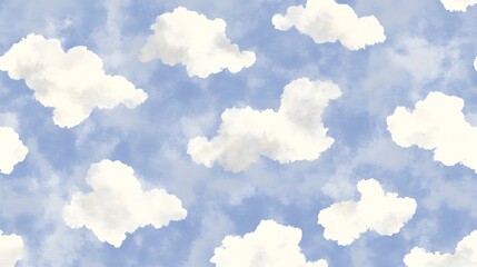 Soft Watercolor Clouds Pattern for Design and Print Soft Pastel Background for Graphic Design Templates