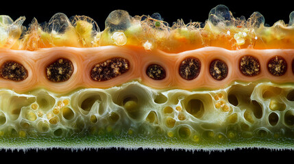 Macro Cross-Section of Plant Stem