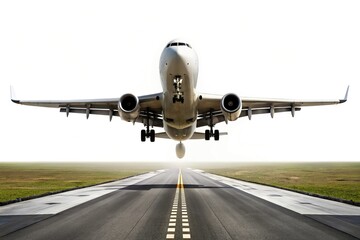 Airplane taking off from runway