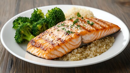 Delicious grilled salmon with quinoa and broccoli a healthy meal for any occasion