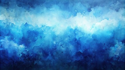 Fototapeta premium Abstract deep blue watercolor background with fluid grunge texture leading lines