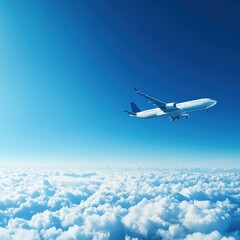 Airplane Flying Above Clouds