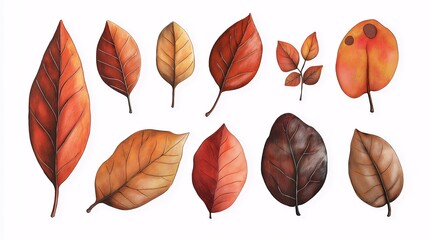 Obraz premium Vibrant Autumn Leaves Collection for Seasonal Designs