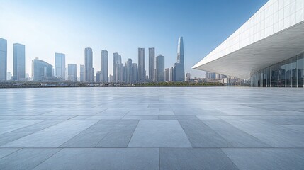 Opera House and Modern Architecture with City Skyline, Financial District, Urban Landscape, and Commercial Setting