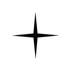 slim star icon black and white design