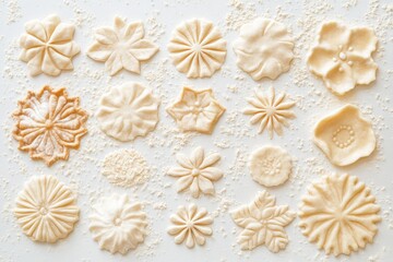 Artistic dough patterns: creative shapes and designs on baking surface
