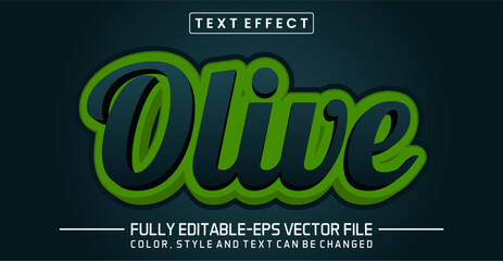 Olive font Text effect editable