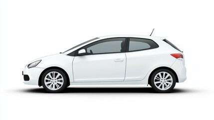 Obraz premium Hatchback white car isolated on white background