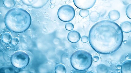 Abstract Blue Water Droplets Background for Website or Design Clean Blank Canvas with Empty Space for Designs