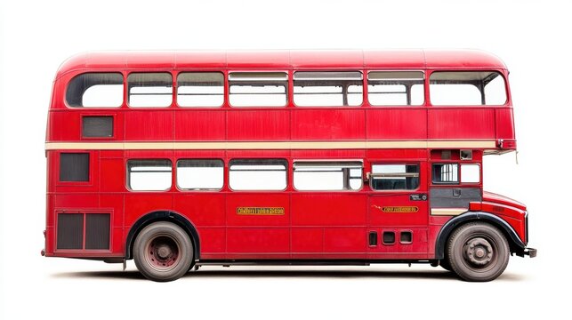 red double-decker bus isolated on white clip art preview