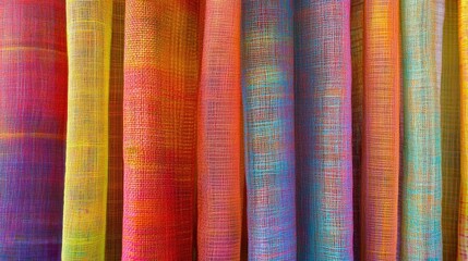Obraz premium Colorful Textiles on Display in Bright Hues