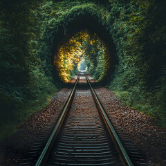 railway tunnel in the woods