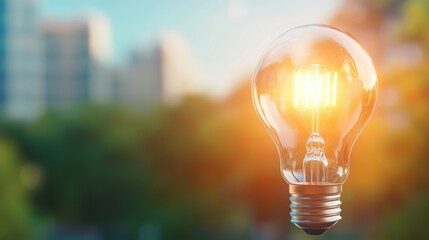 A lightbulb glowing with a warm, soft light, representing a moment of calm reflection and insight.