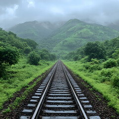 Fototapeta premium railway in the mountains