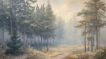 Misty Forest Path