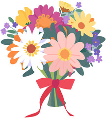 Valentine Flower Bouquet Icon Isometric Vector 