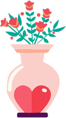Beautiful Flowers in Vase Icon Vector Illustration