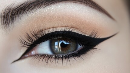 Obraz premium Stunning Close-Up of Eye Makeup Artistry