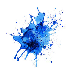 Abstract blue liquid splash against a black background.