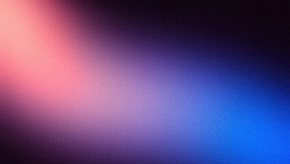 Red purple blue black grainy gradient backdrop design. Abstract glowing colors from dark to light, Vibrant color flow shaped grainy gradient texture, ideal for any project
