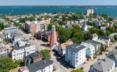 Portland Observatory in the East End neighbourhood, Portland, Maine, United States.