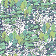 手描きの木のパターン素材