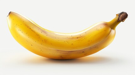 A single, ripe yellow banana isolated on a white background.