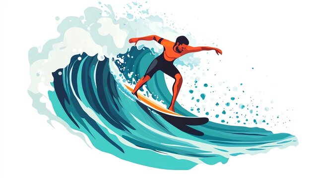 A surfer expertly riding a vibrant wave, showcasing skill and excitement in the ocean.