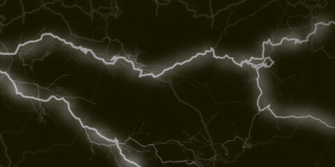 Lightning bolt. thunder lighting on black sky. 3d illustration, lightning, storm, thunder set. Frame of lightnings on black background 8k. black marble background.