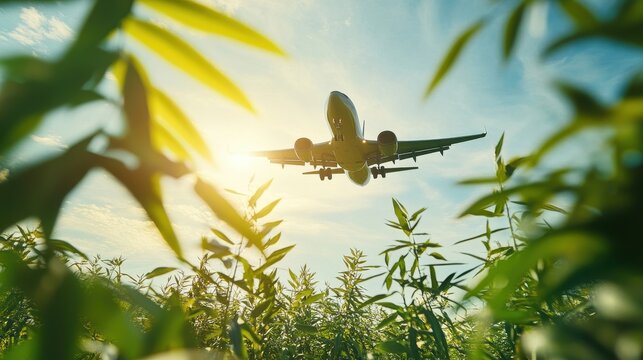 Innovative sustainable aviation concept highlighting environmentally friendly biofuel initiatives and emissions reduction technology advancing eco-conscious air travel solutions