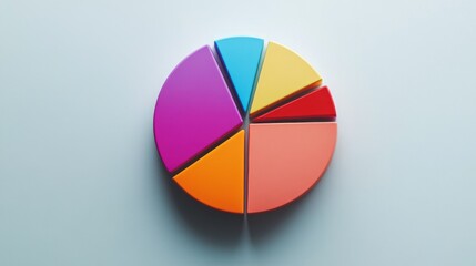 Fototapeta premium Colorful Pie Chart on Light Background