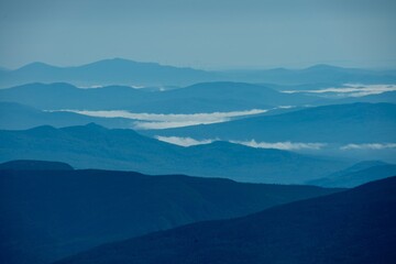 View from Mt. Washington State Park looking across to other mountains, New Hampshire, United States.
